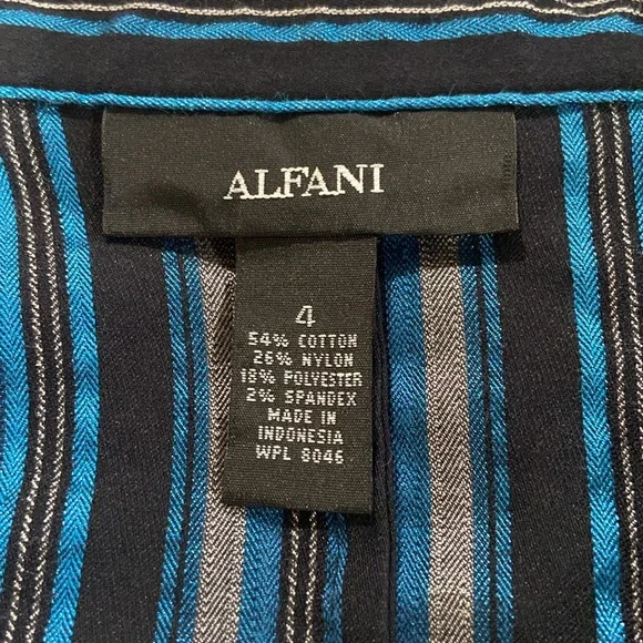 Alfani Women’s Blue Striped Shirt - Picture 5 of 5